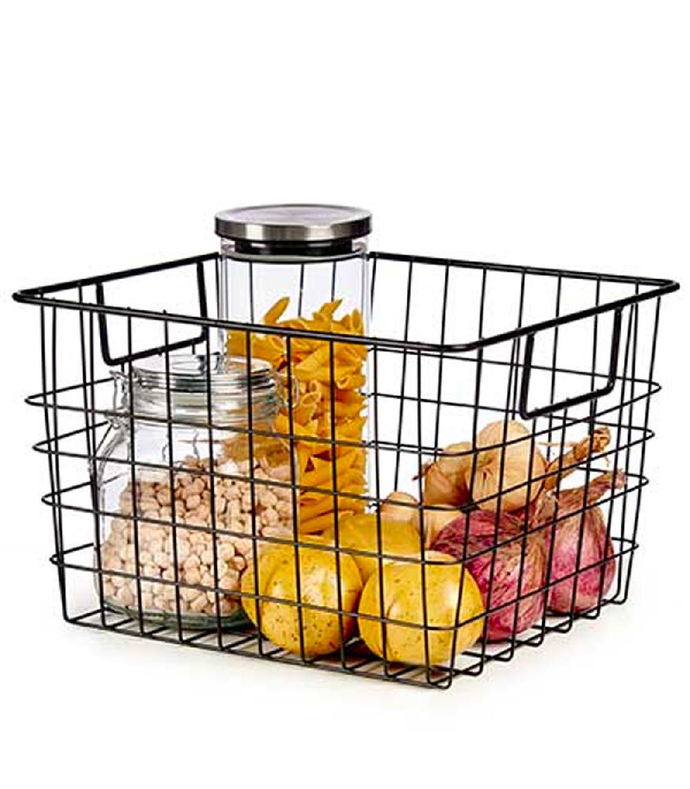Wadiga Panier De Rangement Métal Noir 32x29x19.5cm