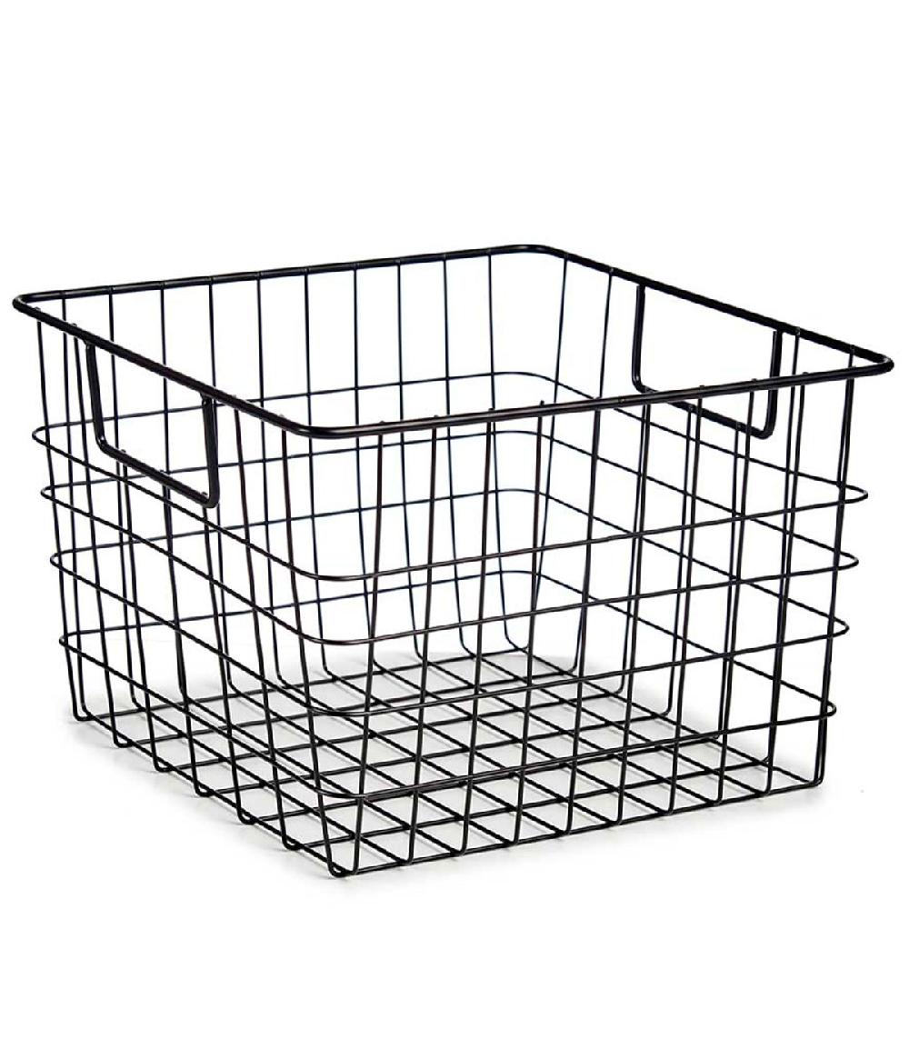 wadiga Panier de rangement métal noir 32x29x19.5cm