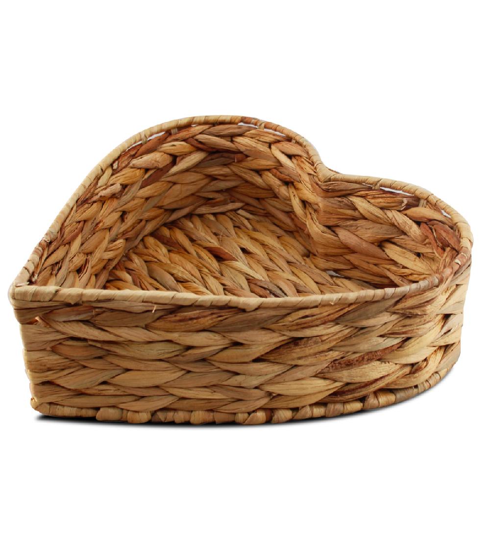 wadiga Panier de rangement tressé coeur