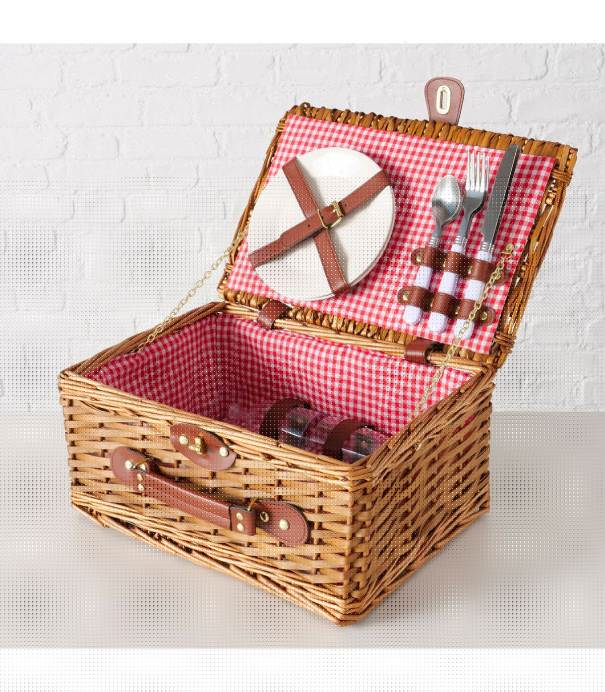 Wadiga Panier Pique-nique Bois Tressé - 2 Services