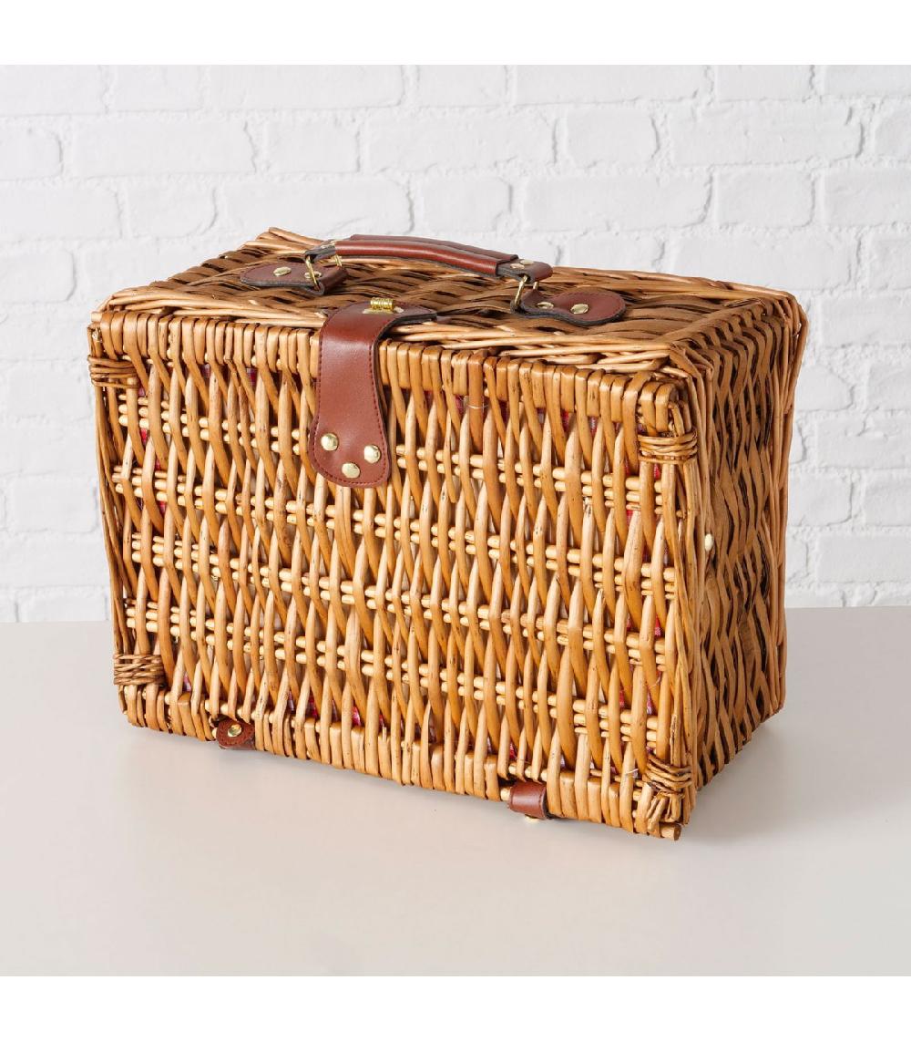 Wadiga Panier Pique-nique Bois Tressé - 2 Services