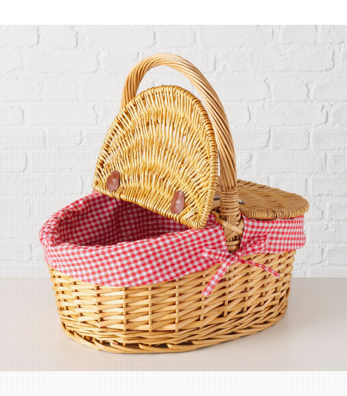 Wadiga Panier Pique-nique Bois Tressé 47x34x42cm