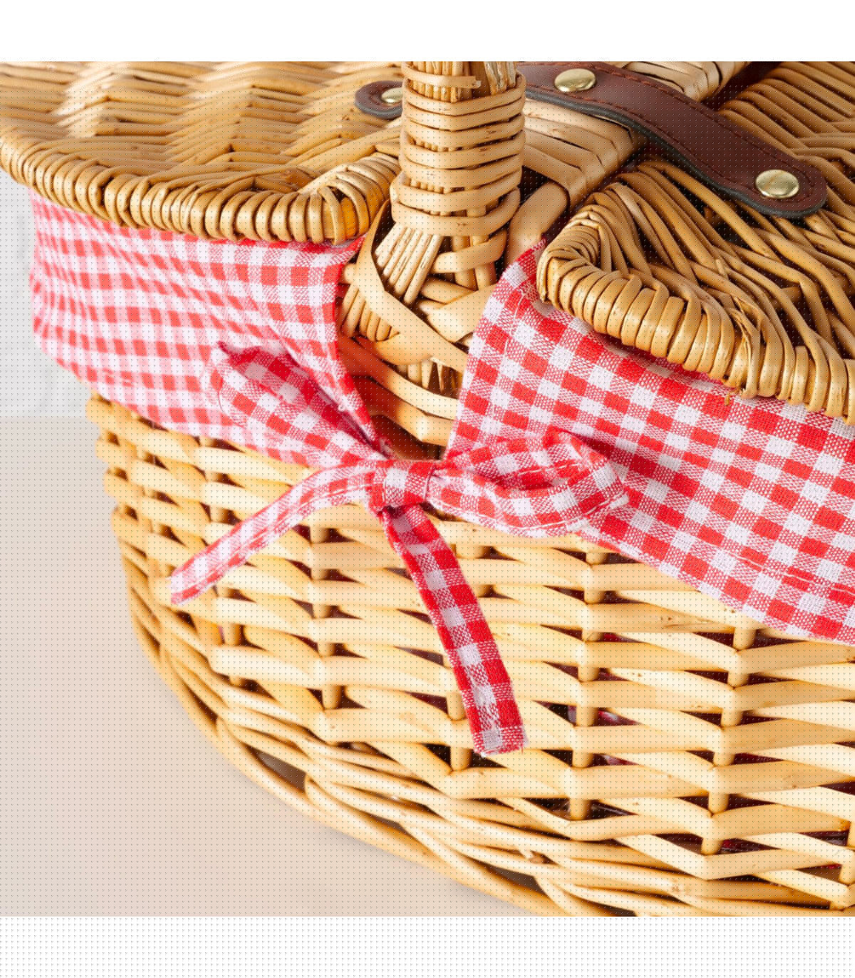 Wadiga Panier Pique-nique Bois Tressé 47x34x42cm