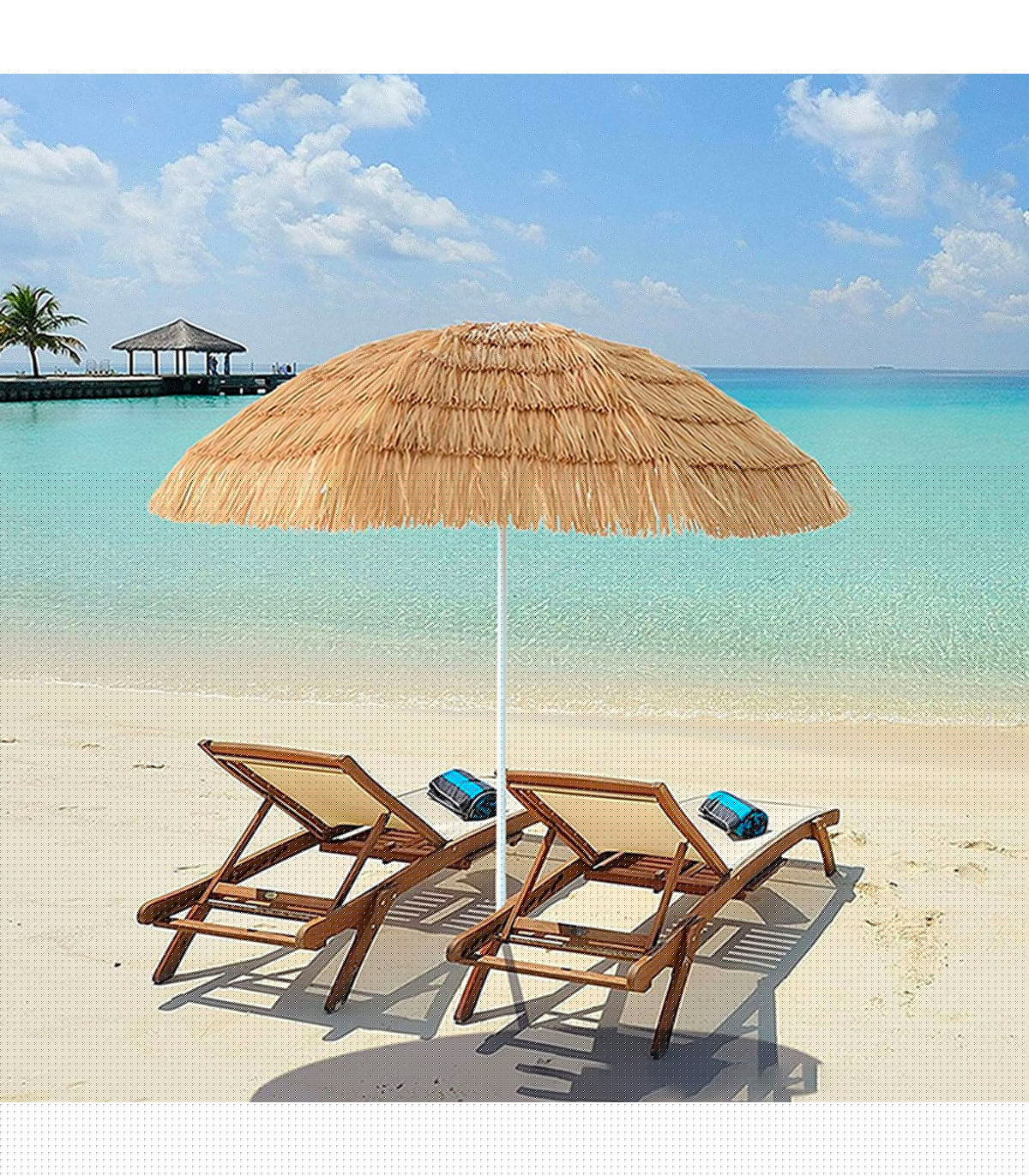 Wadiga Parasol à Franges Coco Diamètre 180cm