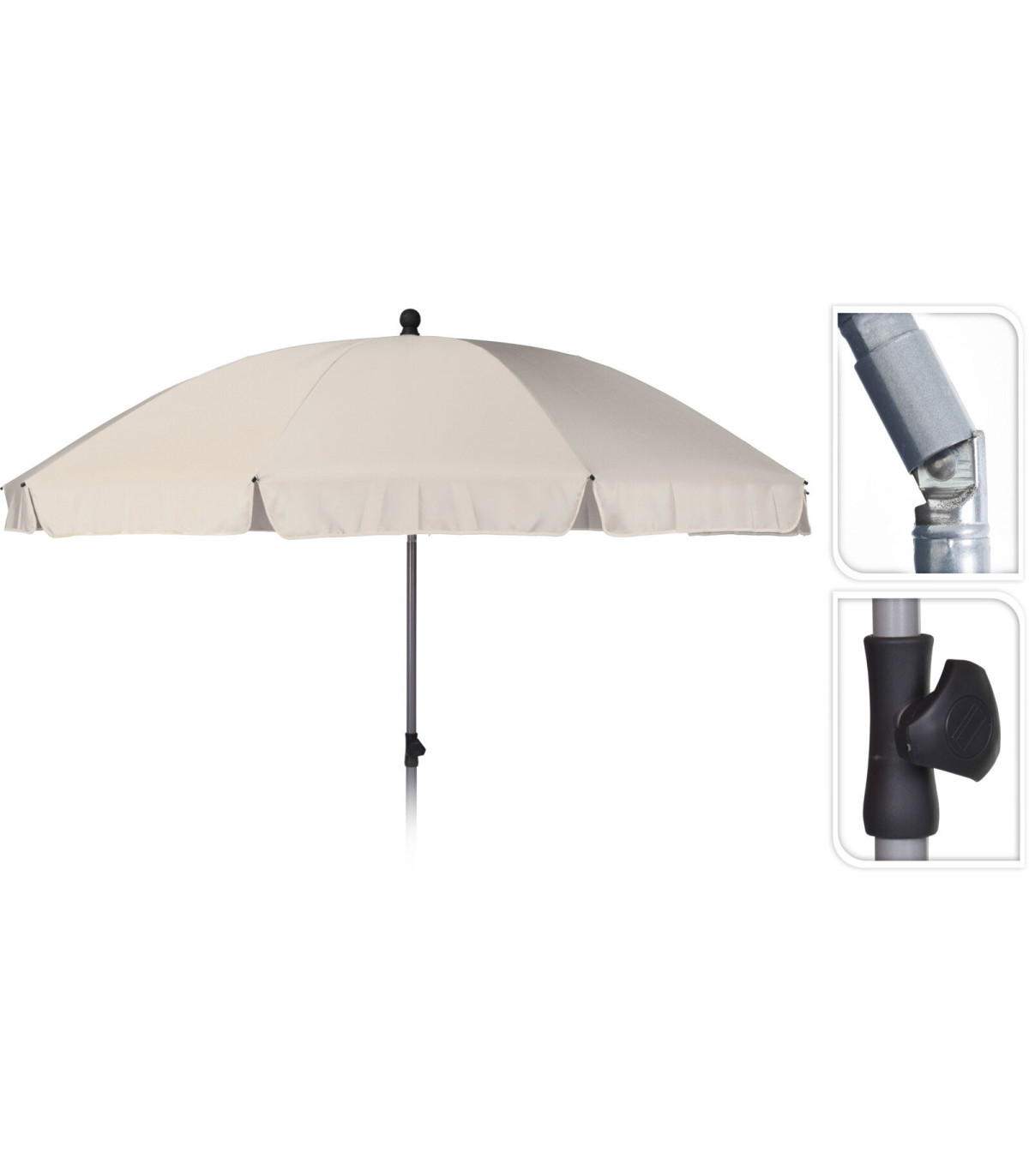 Wadiga Parasol Inclinable Beige - Diamètre 250cm