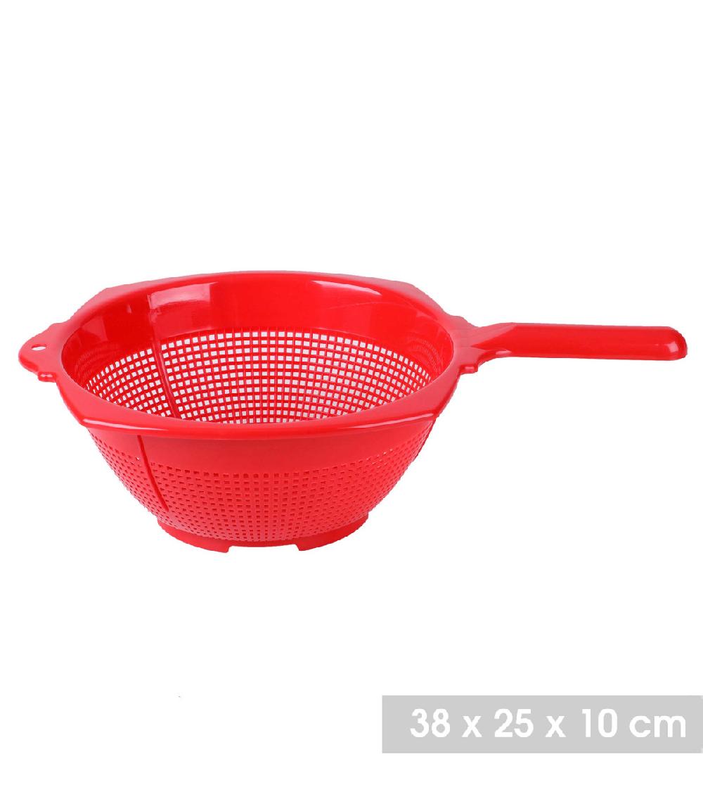 Wadiga Passoire Plastique Rouge Avec Manche