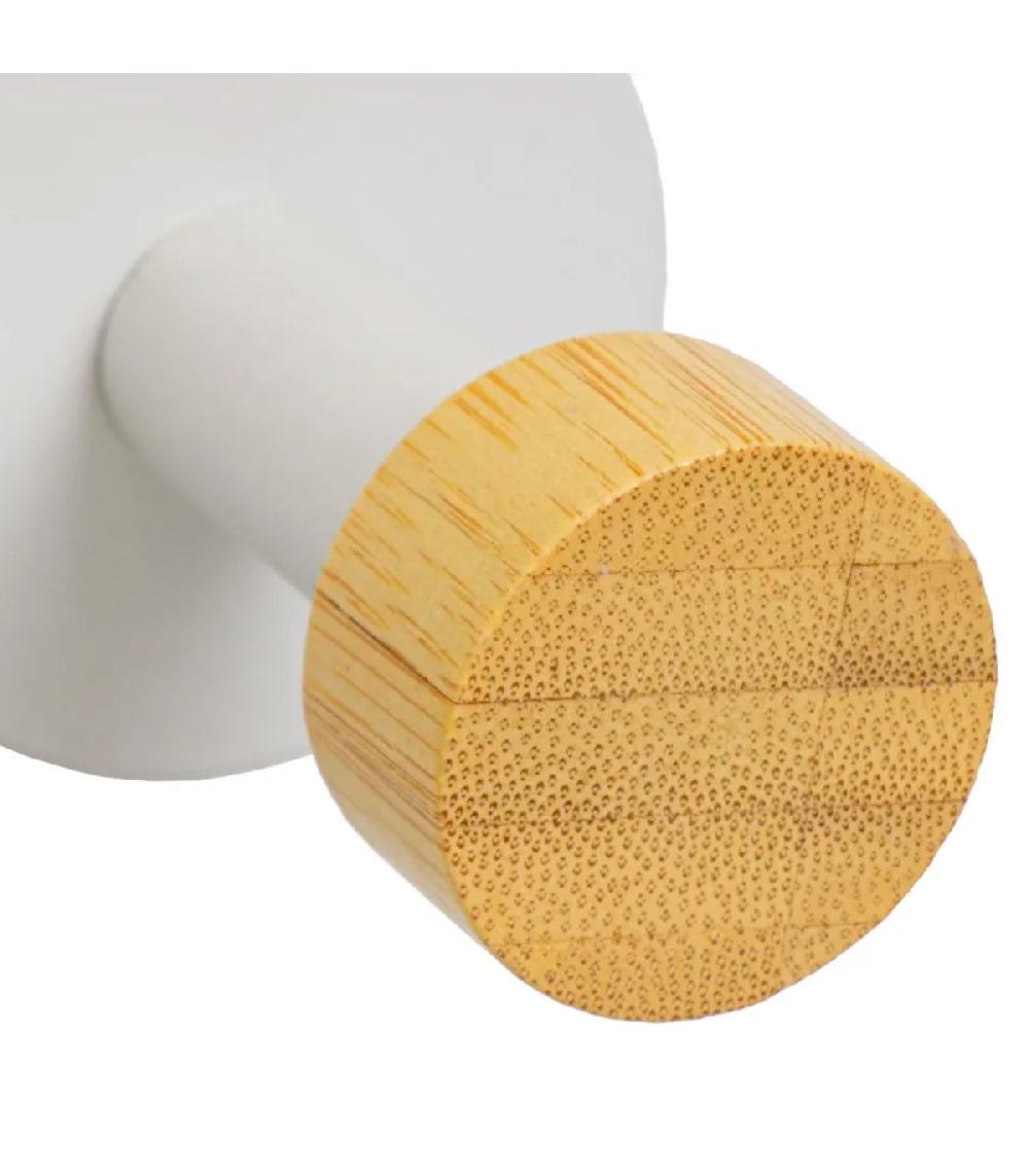 Wadiga Patère 1 Crochet En Métal Blanc Et Bois