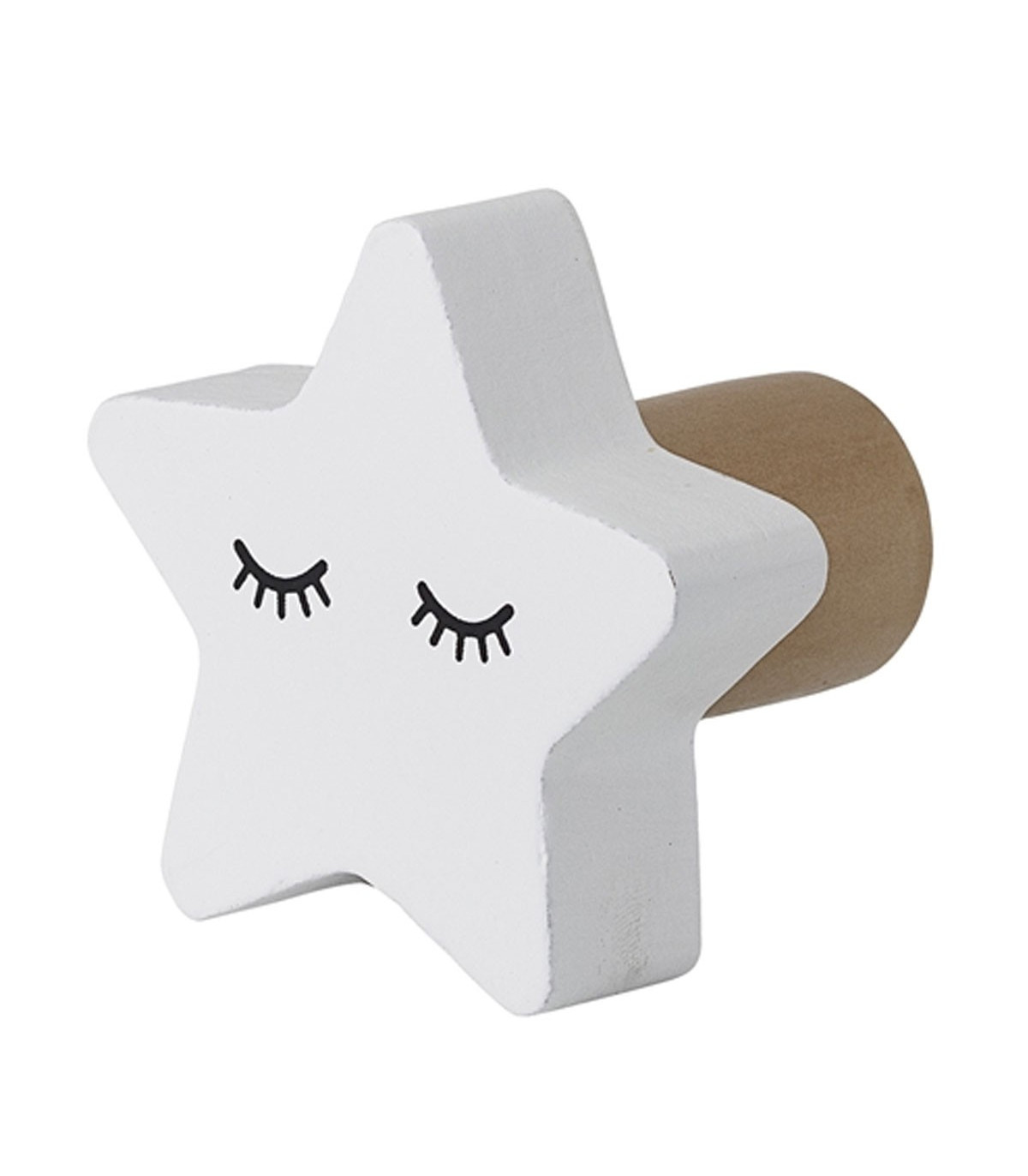 wadiga Patère Chambre Enfant en Bois Blanc Étoile