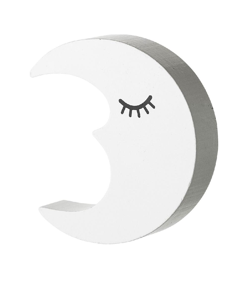 Wadiga Patère Chambre Enfant En Bois Blanc Lune