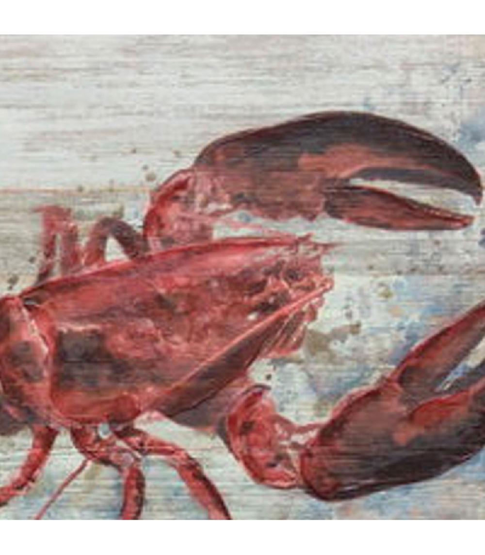 Wadiga Peinture Sur Panneau Bois Homard - 40x30cm