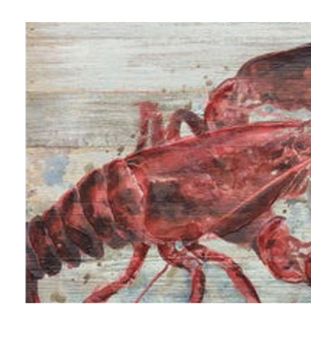 Wadiga Peinture Sur Panneau Bois Homard - 40x30cm