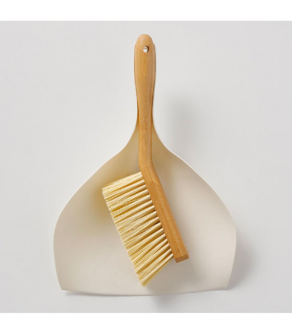 Wadiga Pelle Blanche Et Balayette Bambou Design
