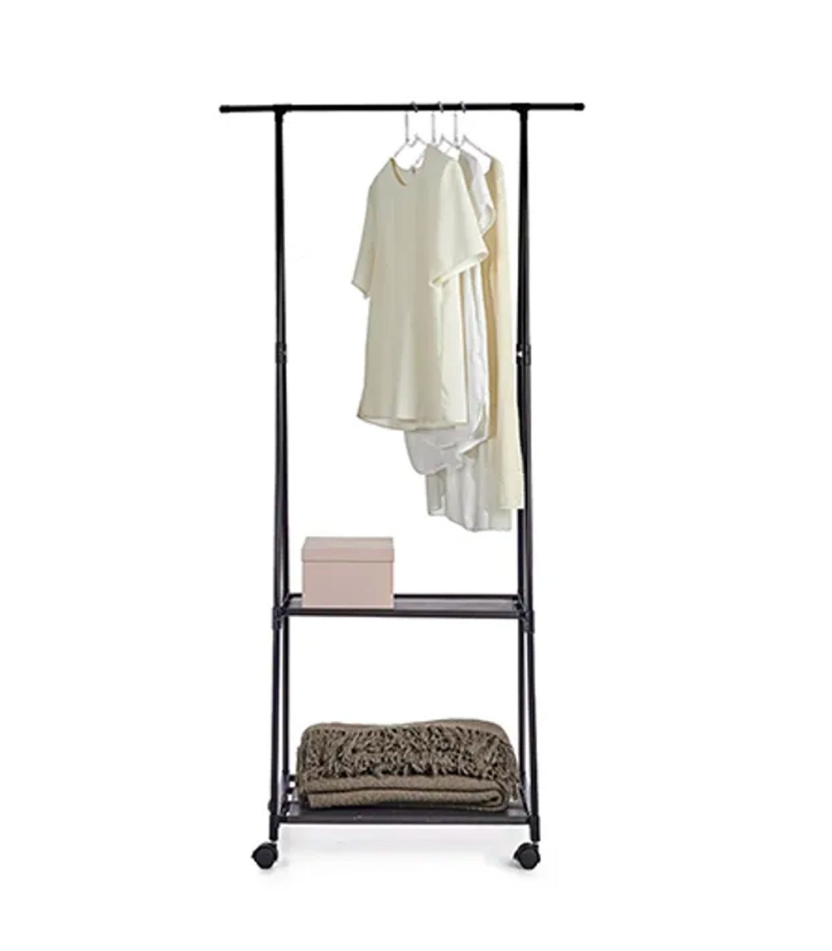 Wadiga Penderie En Métal Et Toile Noir 85x45x157cm