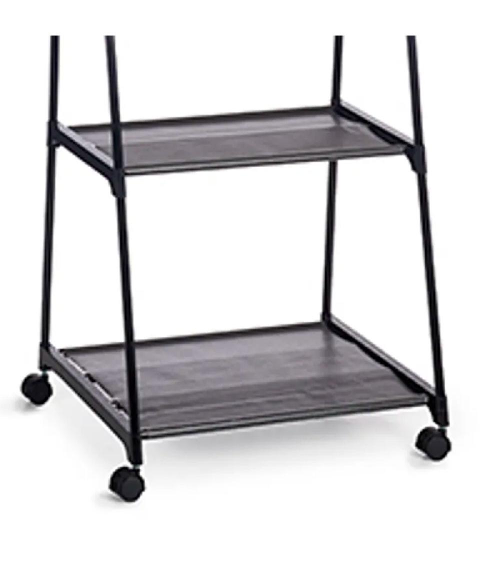 Wadiga Penderie En Métal Et Toile Noir 85x45x157cm