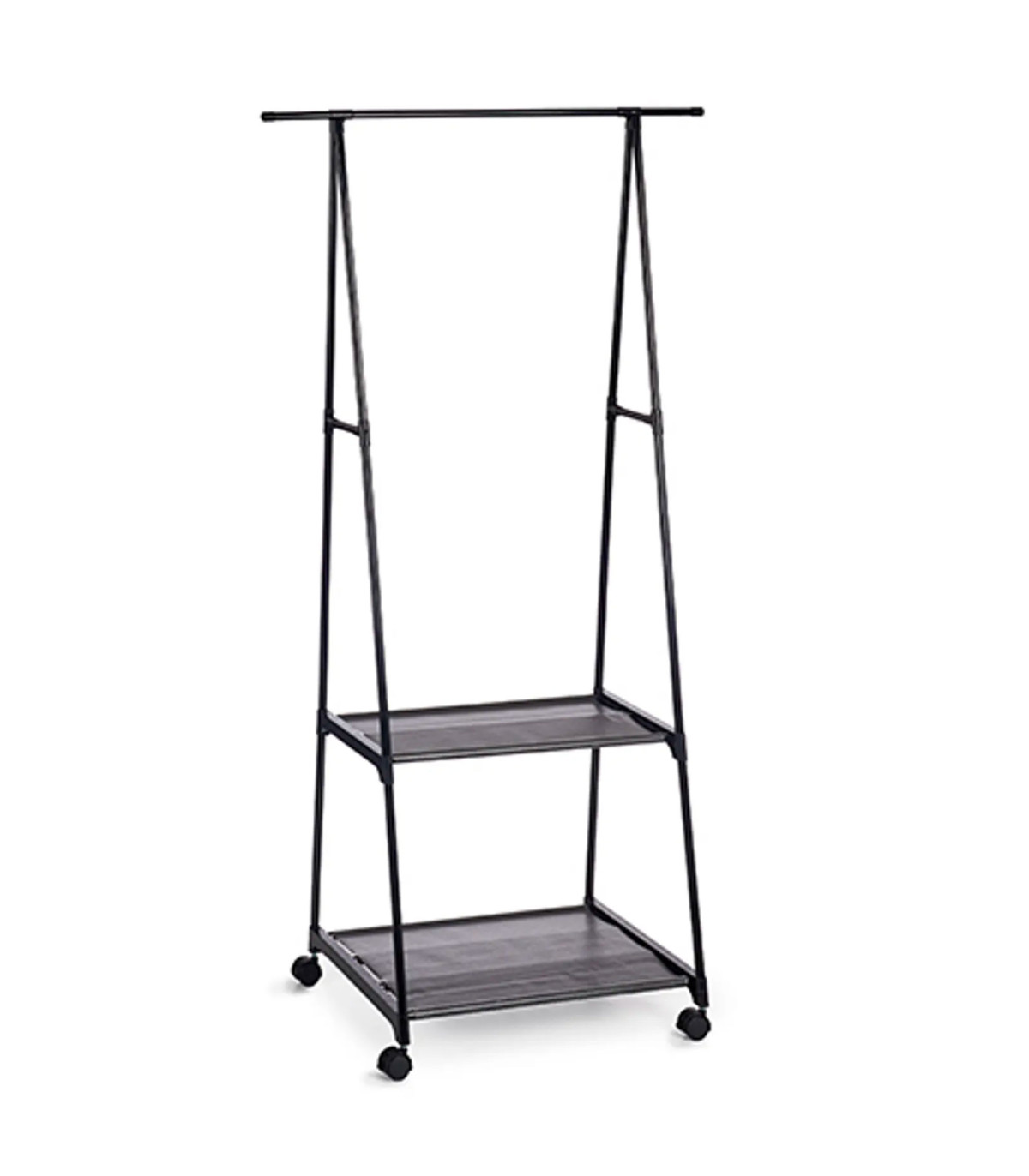 wadiga Penderie en métal et toile noir 85x45x157cm