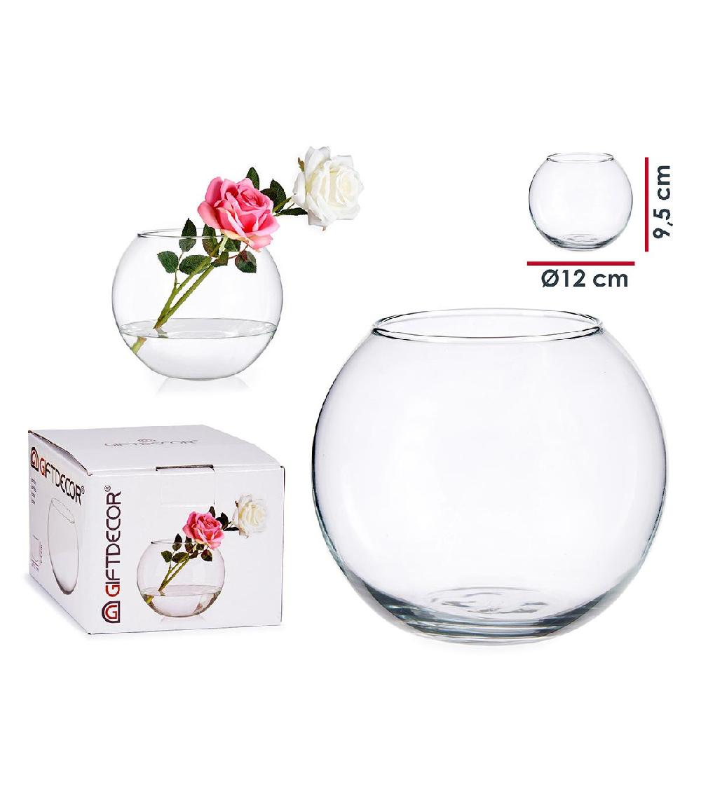 Wadiga Petit Vase Boule En Verre - Diamètre 12cm