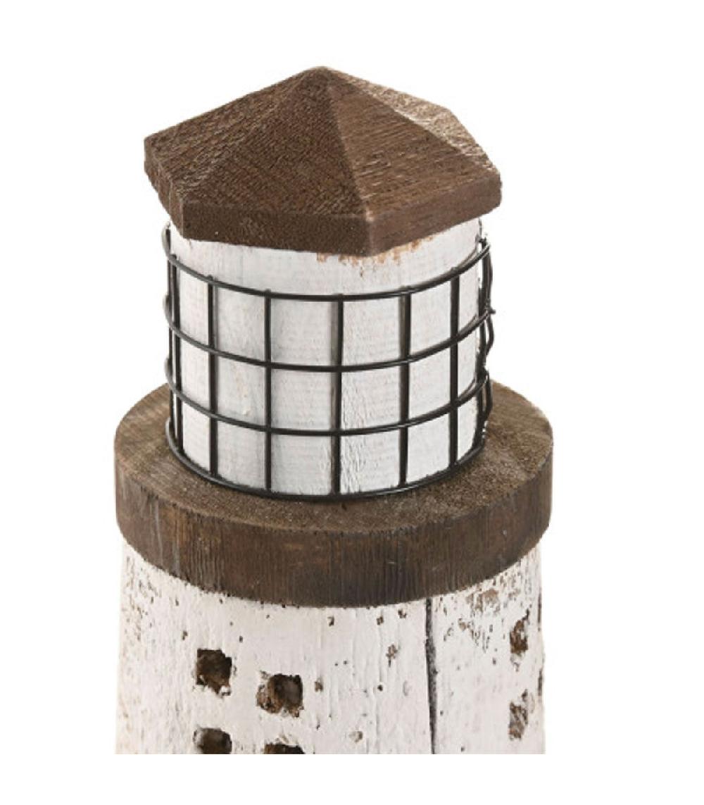 Wadiga Phare Décoratif En Bois 8x8x26cm