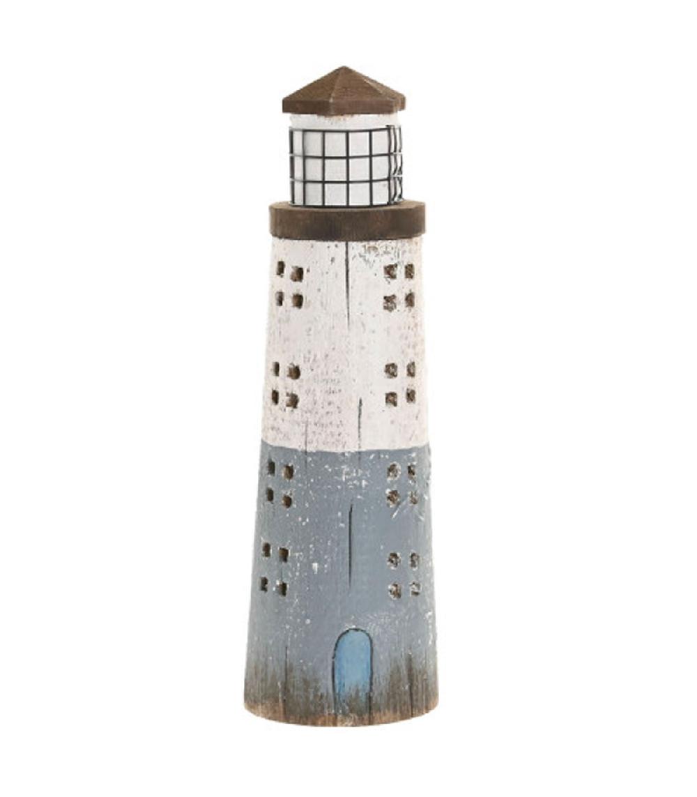 wadiga Phare décoratif en bois 8x8x26cm