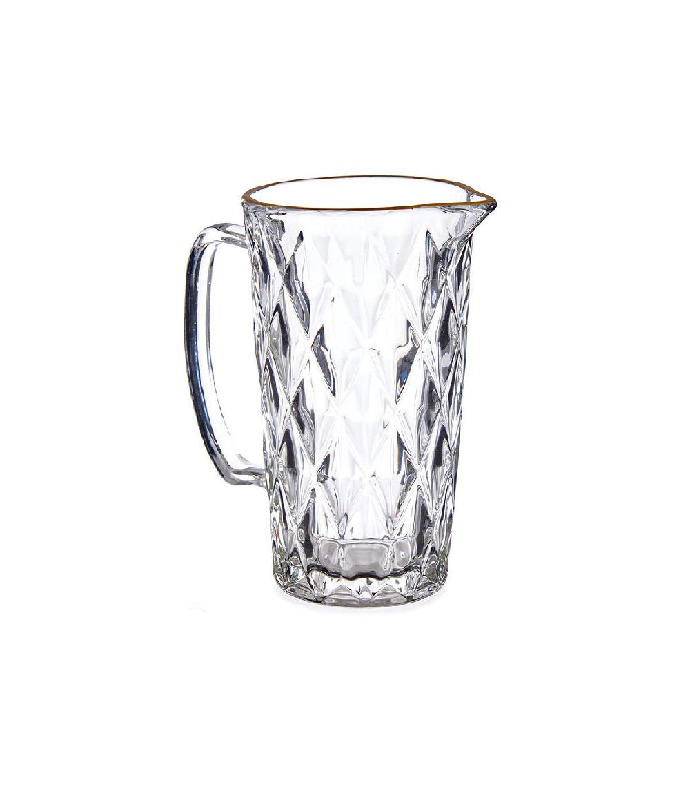 wadiga Pichet à eau en verre et bordure dorée - 1L