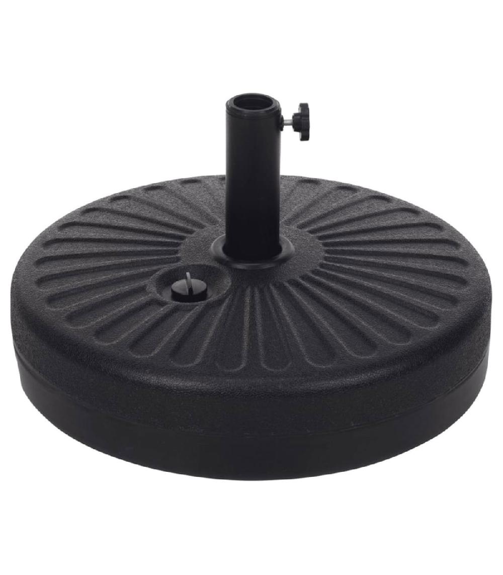 wadiga Pied de parasol rond noir 22Litres 51cm
