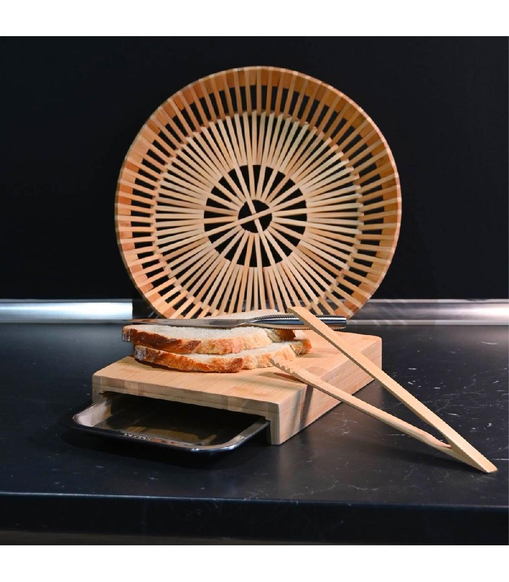 Wadiga Pince à Pain Ou Toast En Bambou 25x6x1.5cm