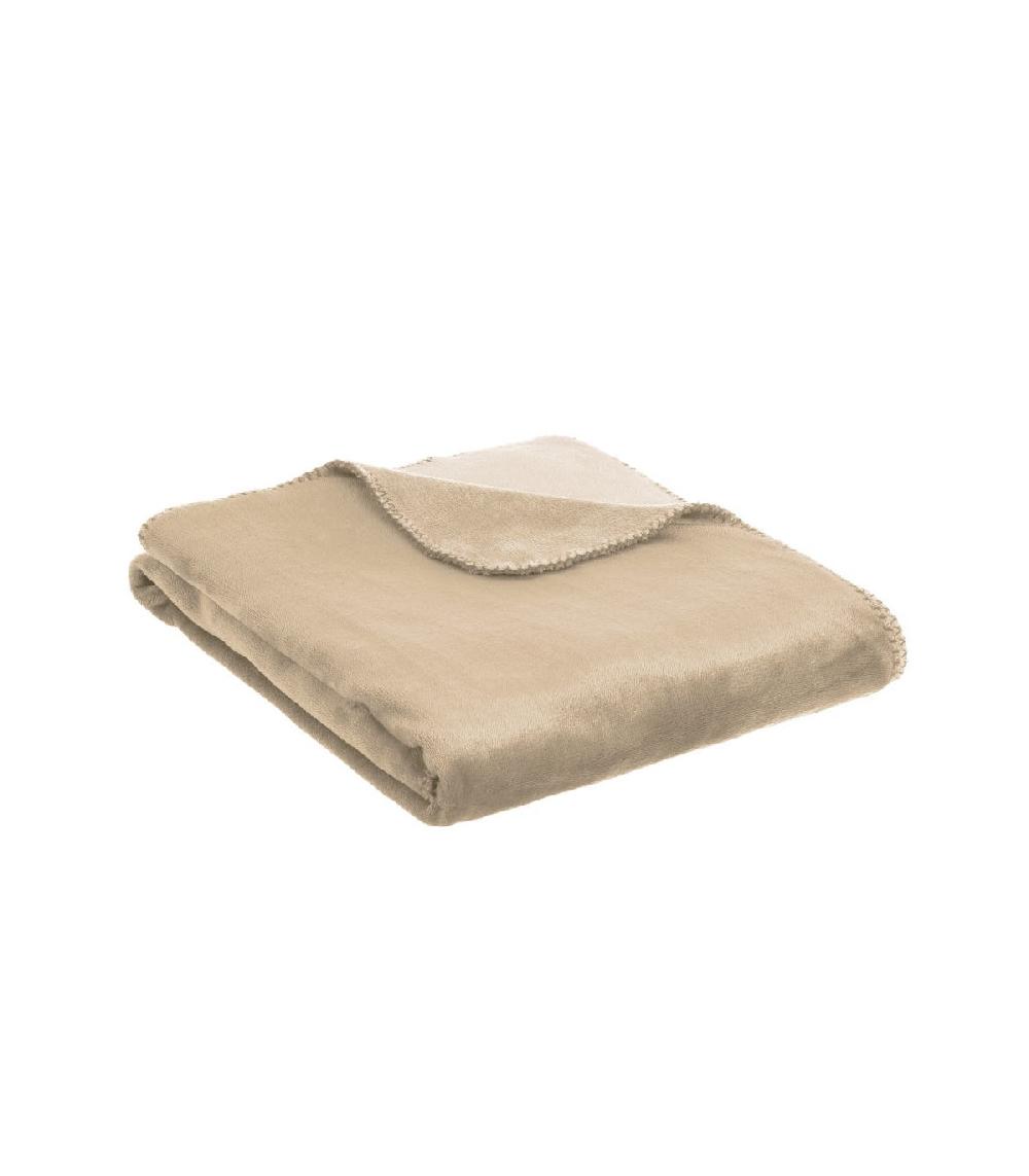 wadiga Plaid doux flanelle beige - 125x150cm