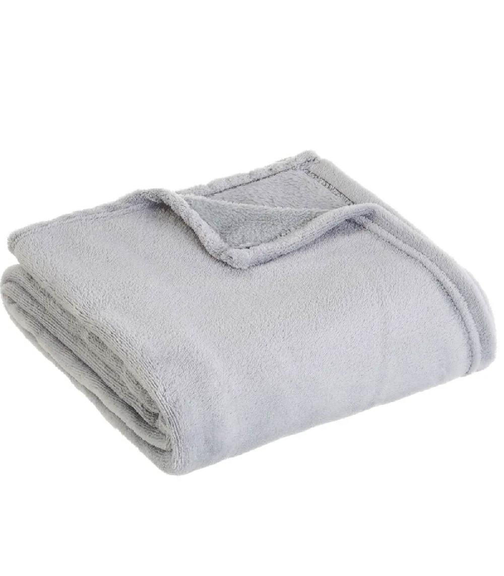 wadiga Plaid doux gris polaire 130x160cm