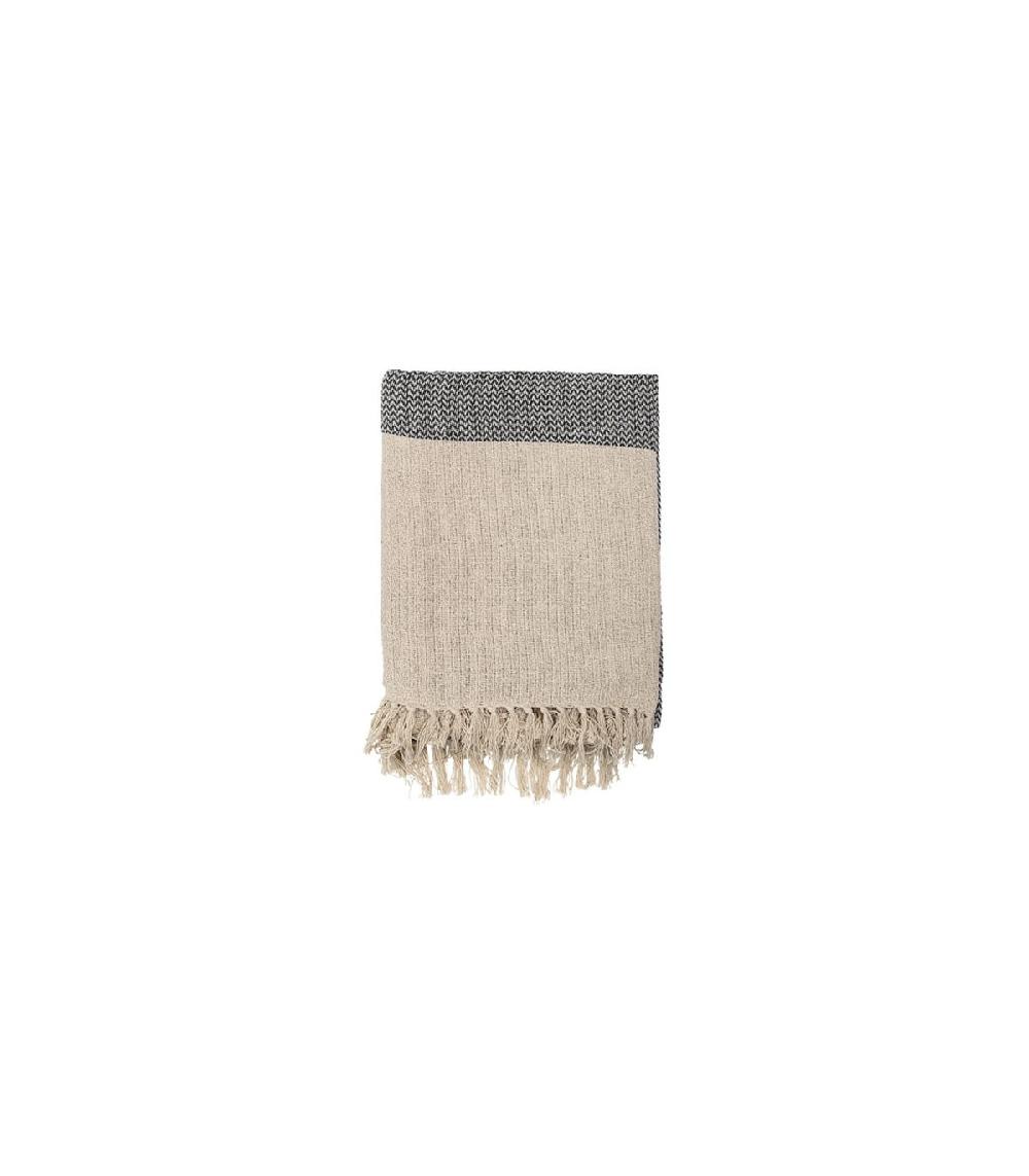 Wadiga Plaid En Coton Bleu Et Beige