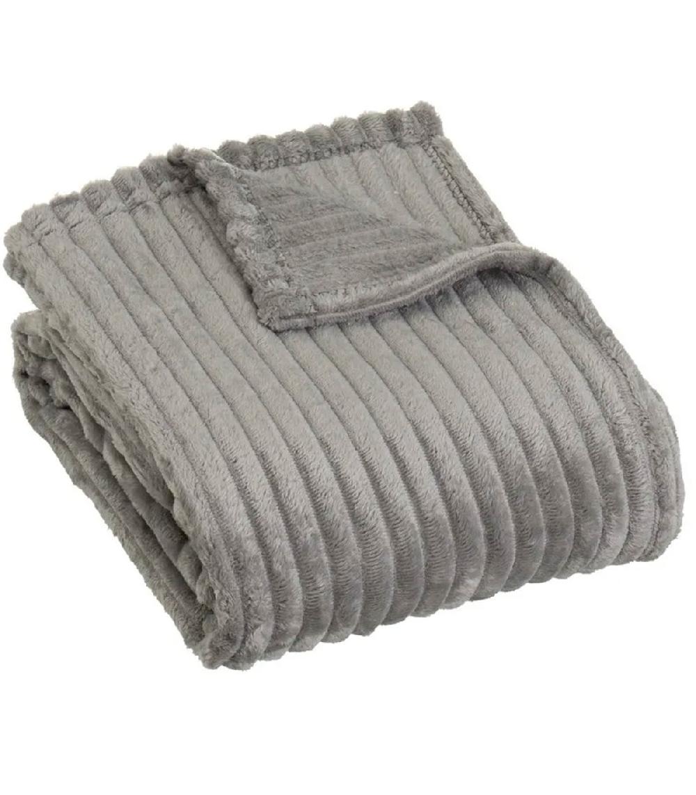 wadiga Plaid flanelle gris 130x160cm