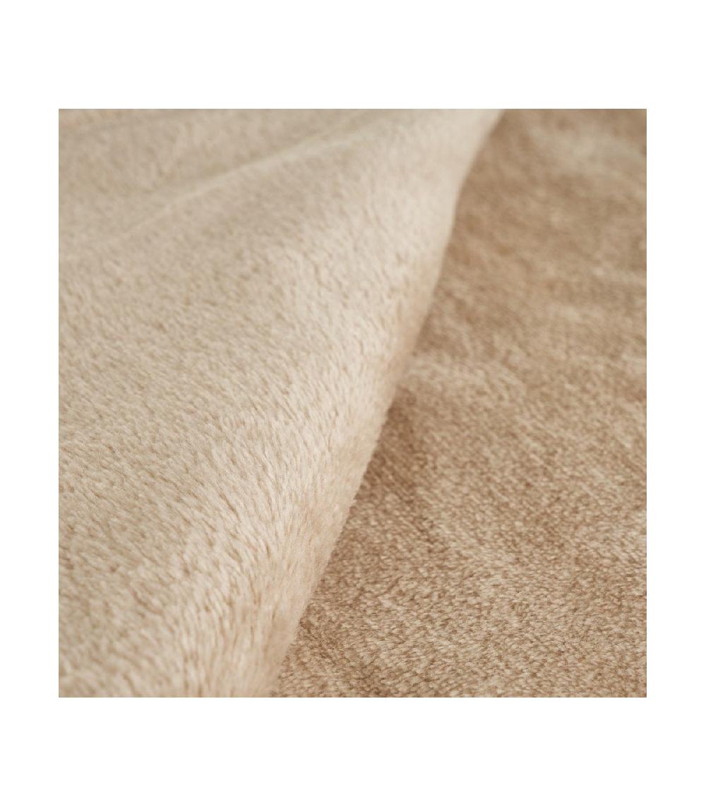 Wadiga Plaid Tout Doux Beige à Pompons - 130x160cm