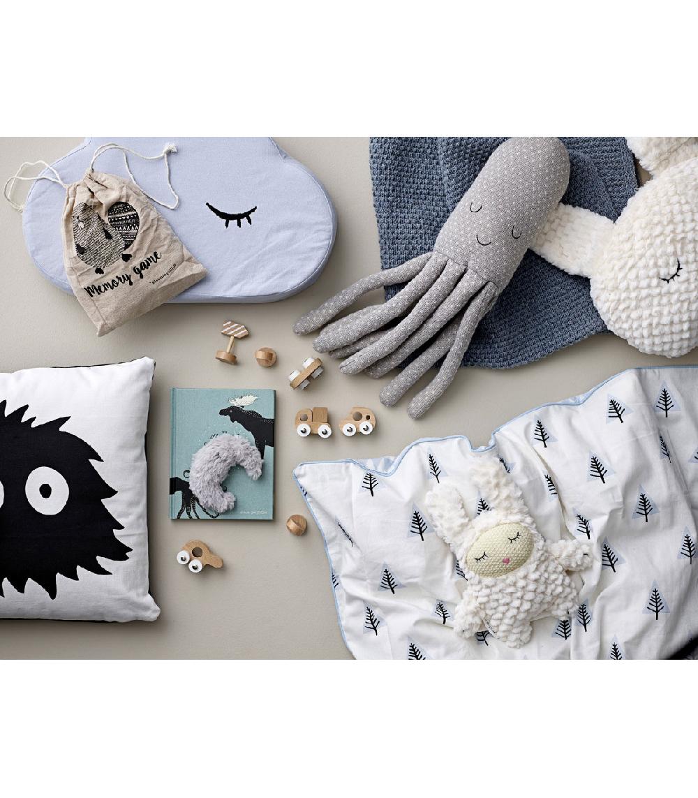 Wadiga Plaid Tricot Laine Bébé Bleu -100x80cm