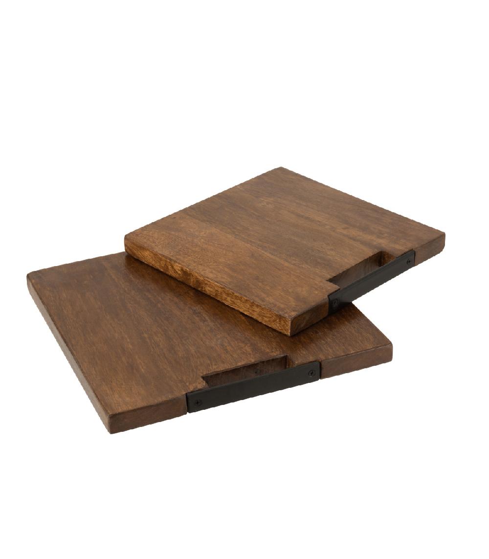 Wadiga Planche à Découper En Bois Carrée - 35x35x3cm