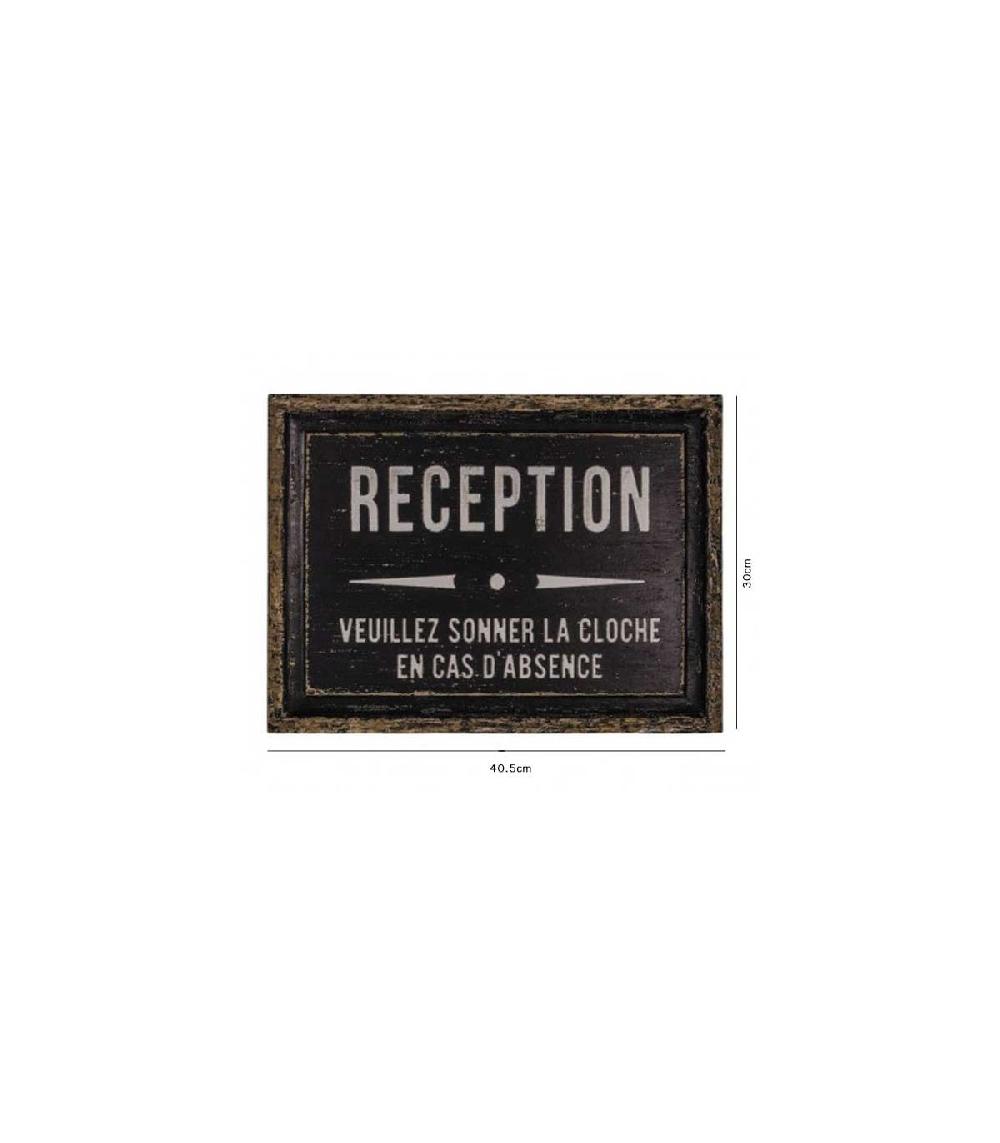 Wadiga Plaque Signalétique Vintage Réception Bois