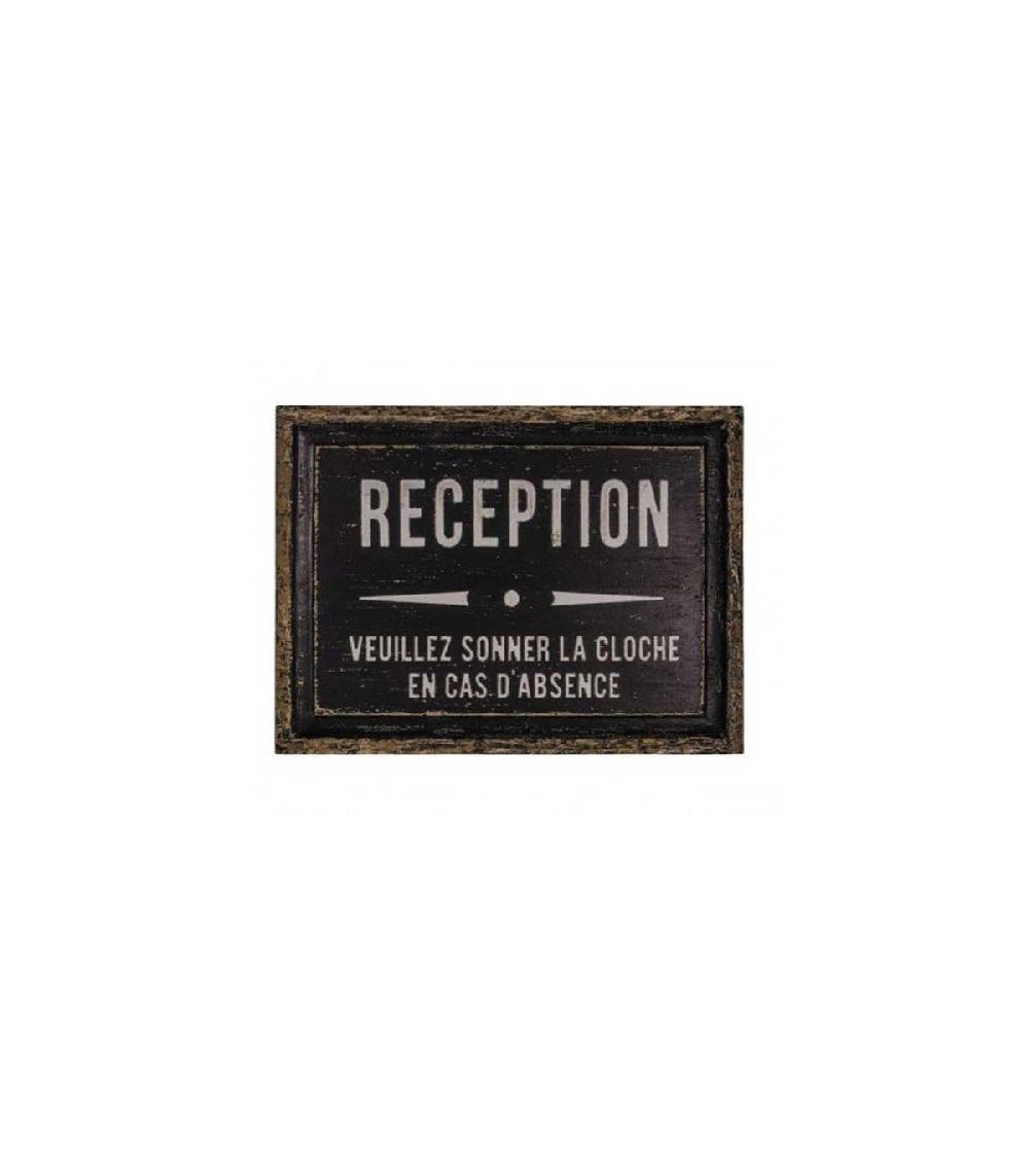 wadiga Plaque Signalétique Vintage Réception Bois