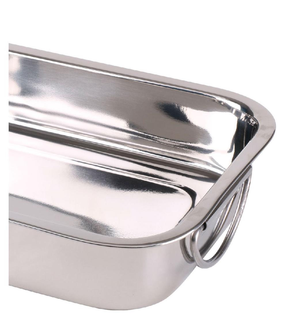 Wadiga Plat à Lasagne Inox Avec Poignées - 33x24x6cm