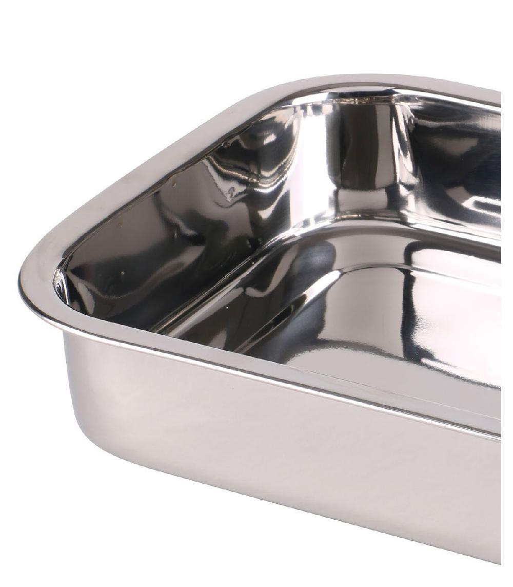 Wadiga Plat à Lasagne Inox Avec Poignées - 33x24x6cm
