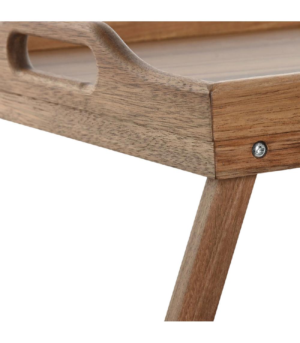 Wadiga Plateau De Lit En Bois D'acacia 58x30x24cm