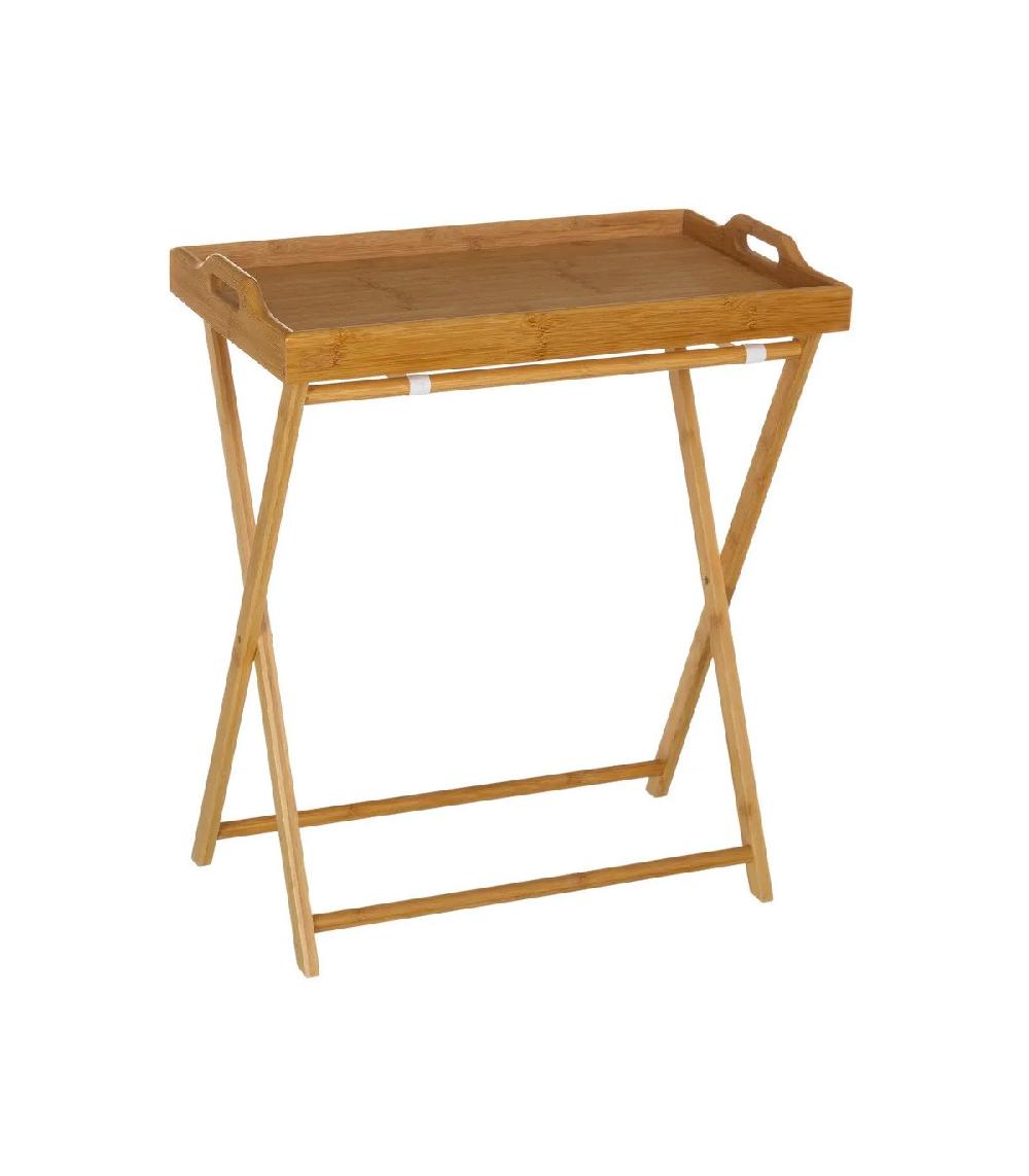 wadiga Plateau en Bambou avec Support - 35x55x61.5cm