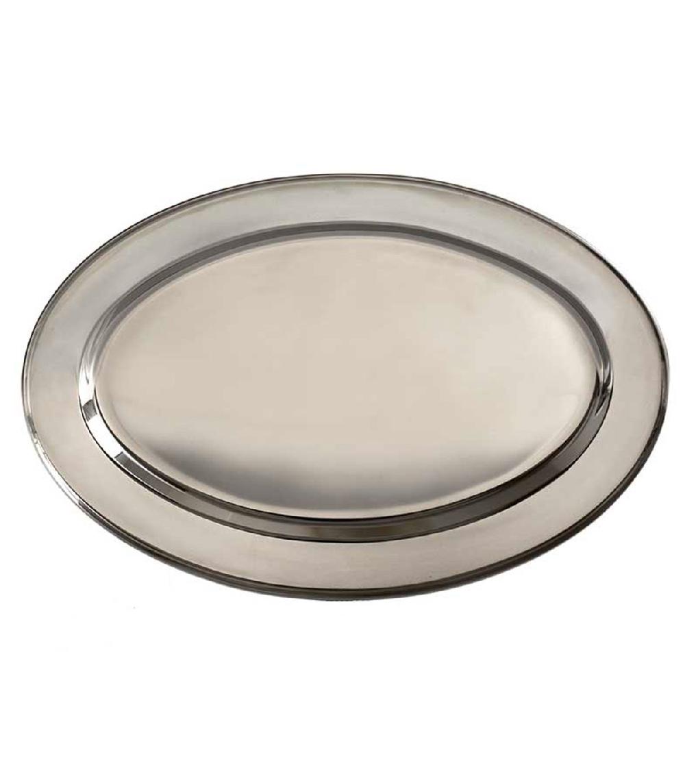 Wadiga Plateau Ovale En Inox 20x30x2cm