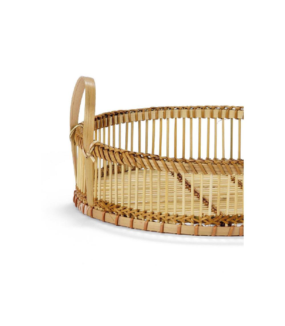 Wadiga Plateau Rond Bambou Avec Anses - 30x14cm
