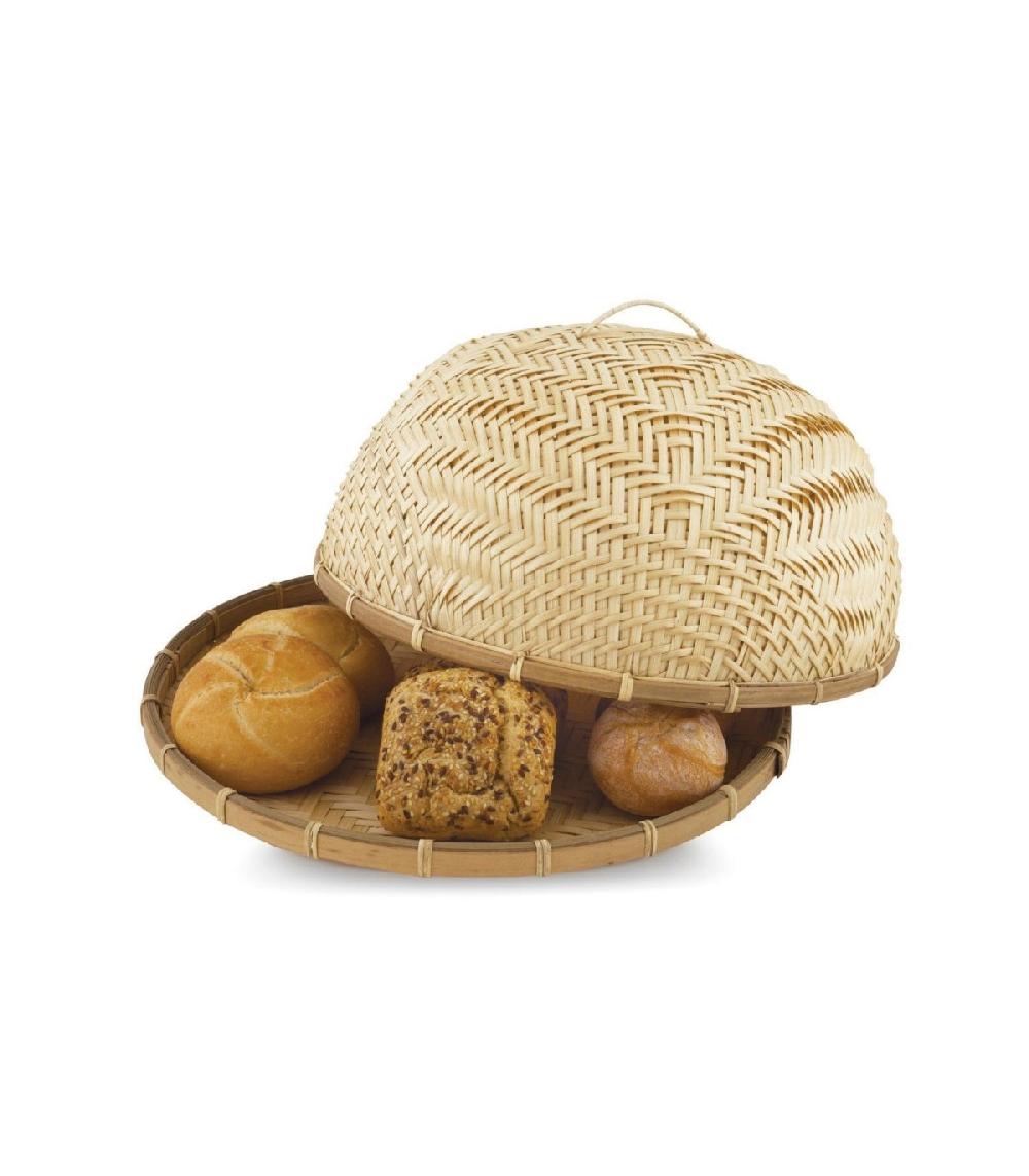 Wadiga Plateau Rond + Cloche Alimentaire En Bambou