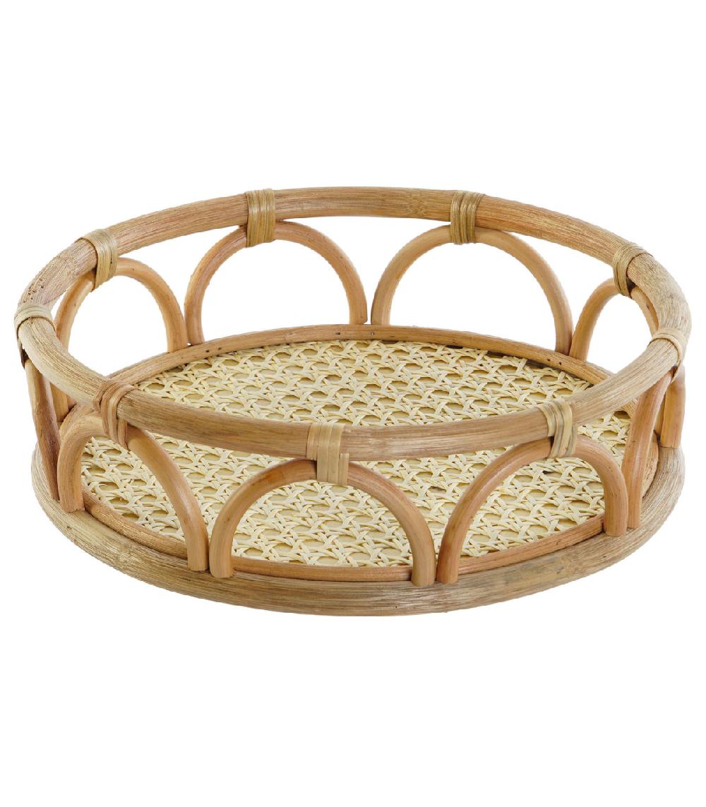wadiga Plateau rond en rotin 33x33x9cm