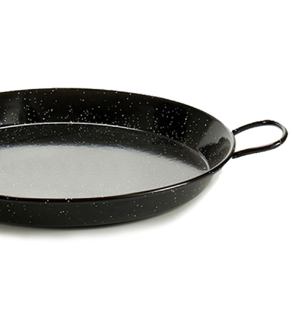 Wadiga Poêle à Paella En Métal émaillé Noir 34cm