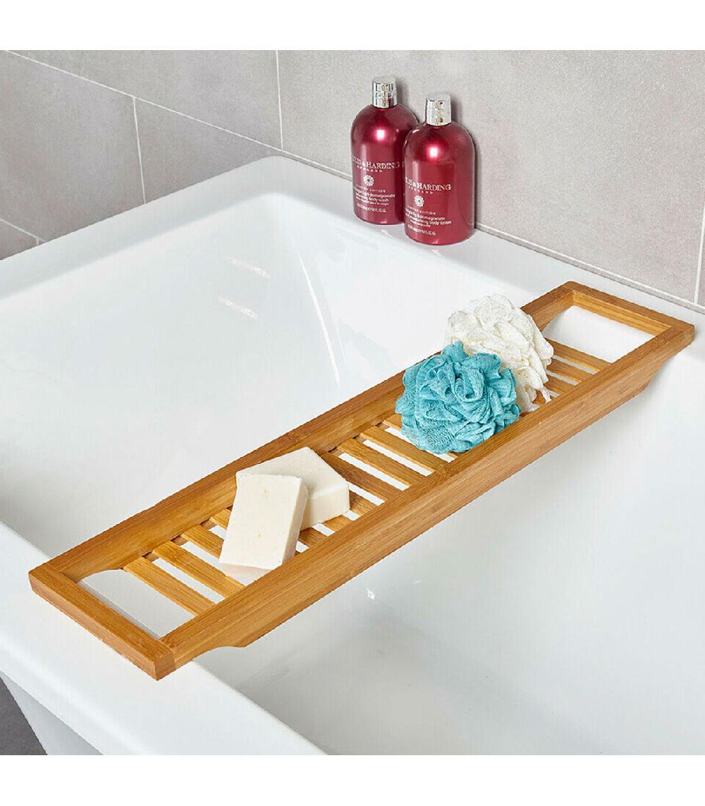 Wadiga Pont De Baignoire En Bambou 70x14.5x4.5cm