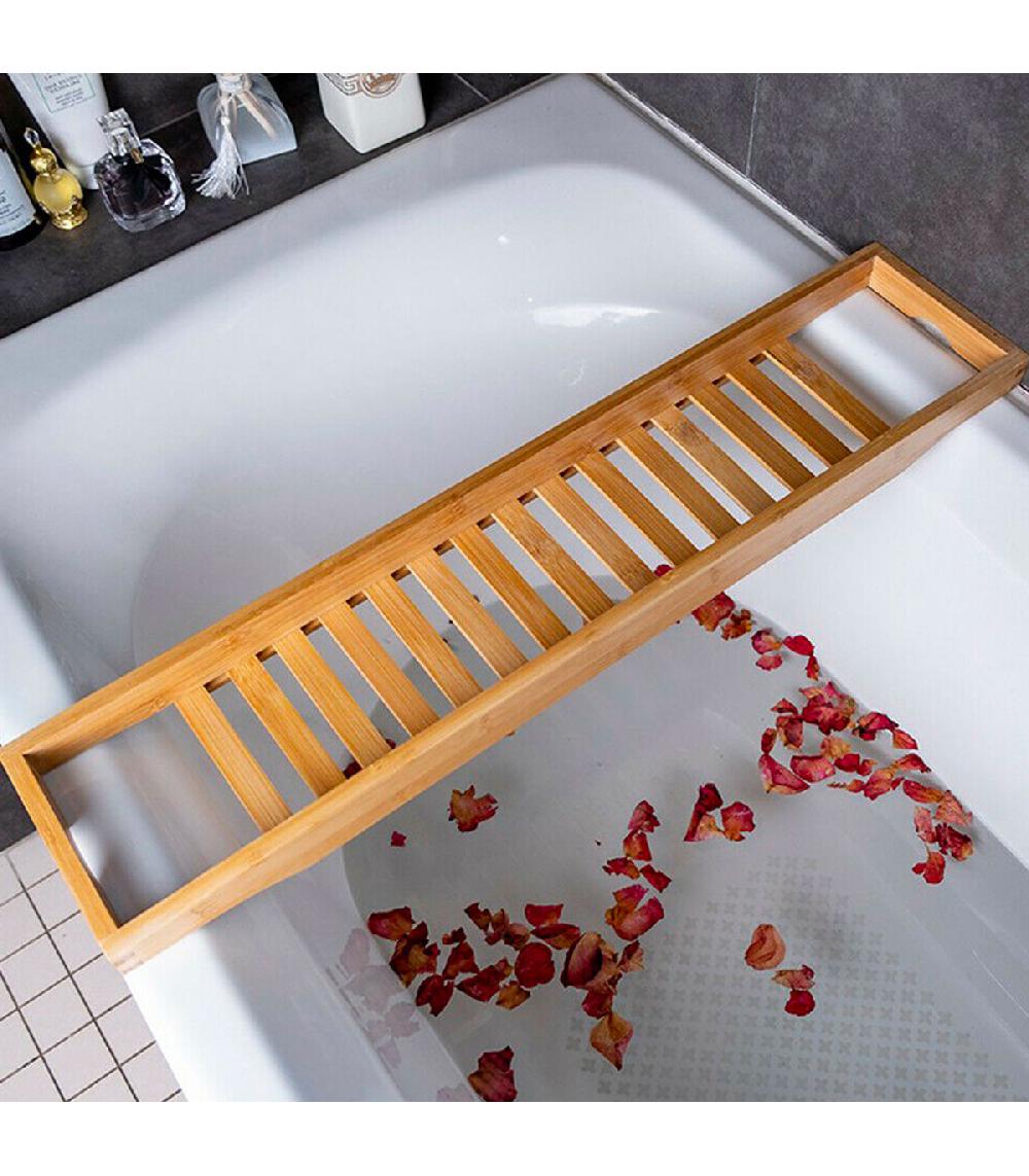 Wadiga Pont De Baignoire En Bambou 70x14.5x4.5cm