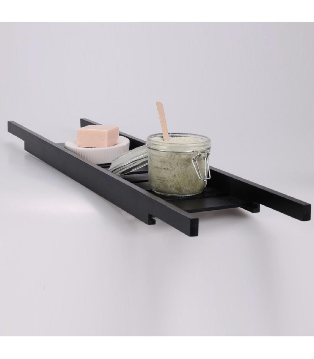 Wadiga Pont De Baignoire En Bambou Noir 68x15cm