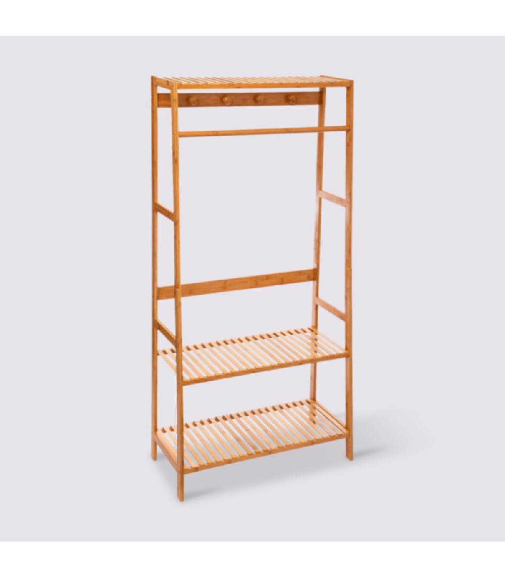 Wadiga Portant Vêtements En Bambou - 80x34x170.5cm