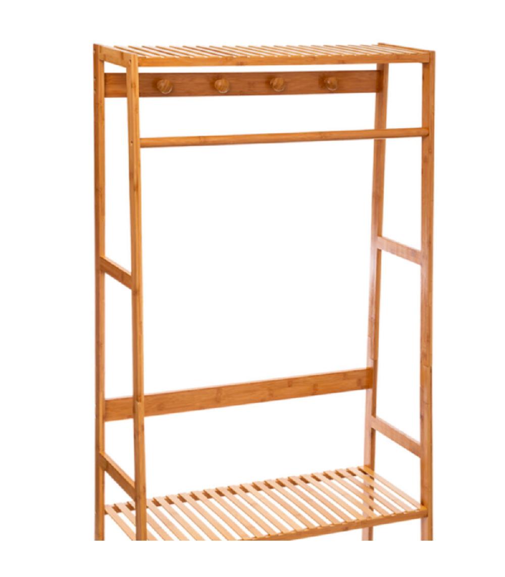 Wadiga Portant Vêtements En Bambou - 80x34x170.5cm