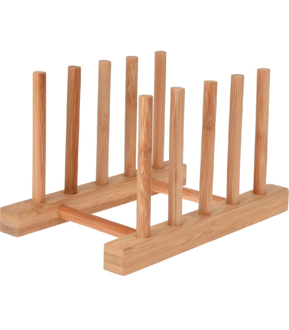 wadiga Porte assiettes en bambou 4 assiettes