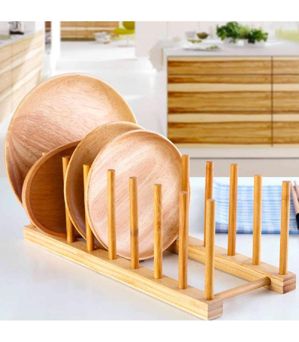 Wadiga Porte Assiettes En Bois 8 Assiettes